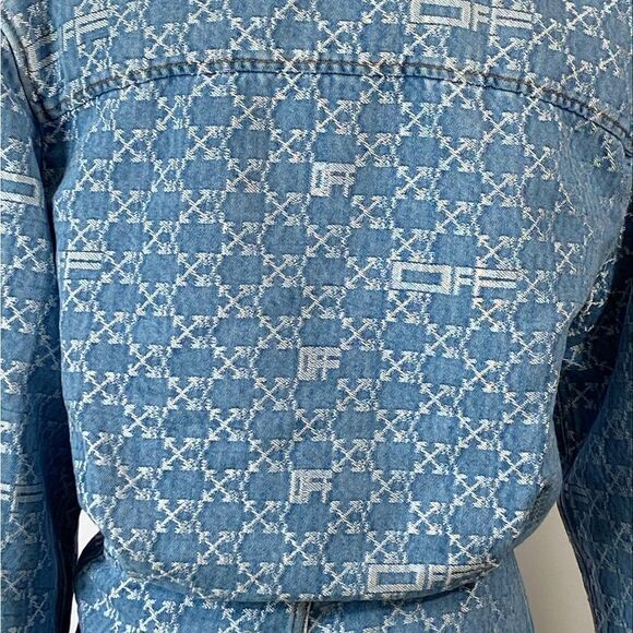 Off-White Monogram Twist Long Sleeve Denim Minidress size 40/ US size 6 - Picture 6 of 16